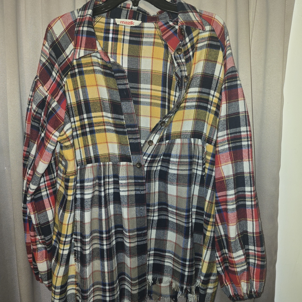 Mazik Multicolor Plaid Blouse